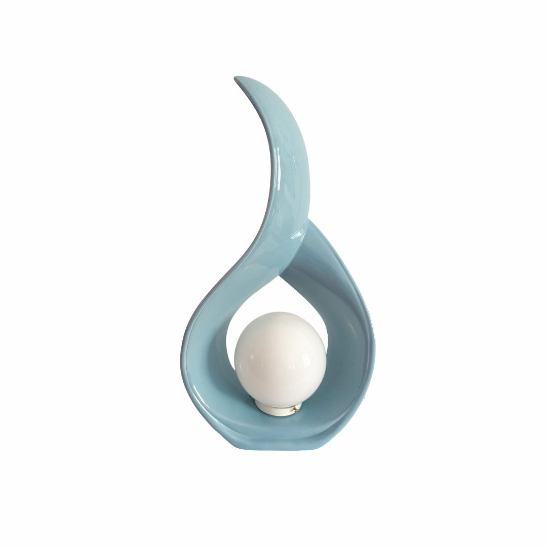 Sculptural Teardrop Table Lamp – Sky Light Blue – 1980s Postmodern Style