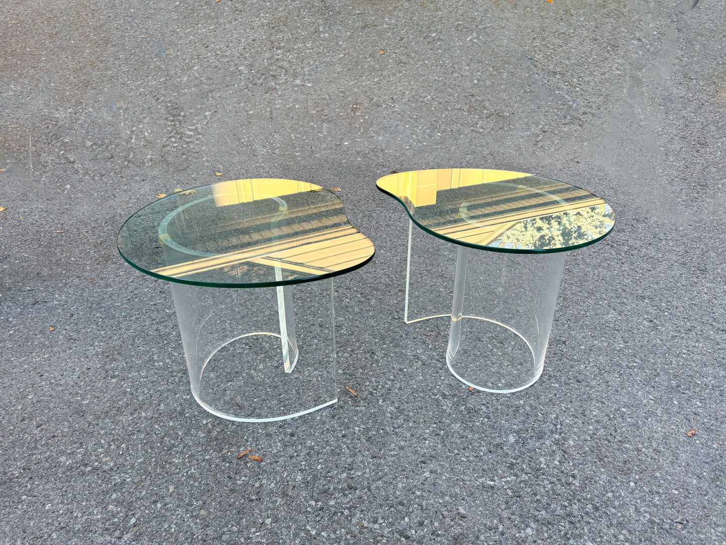 Lucite clear Art Deco Side Table 80's