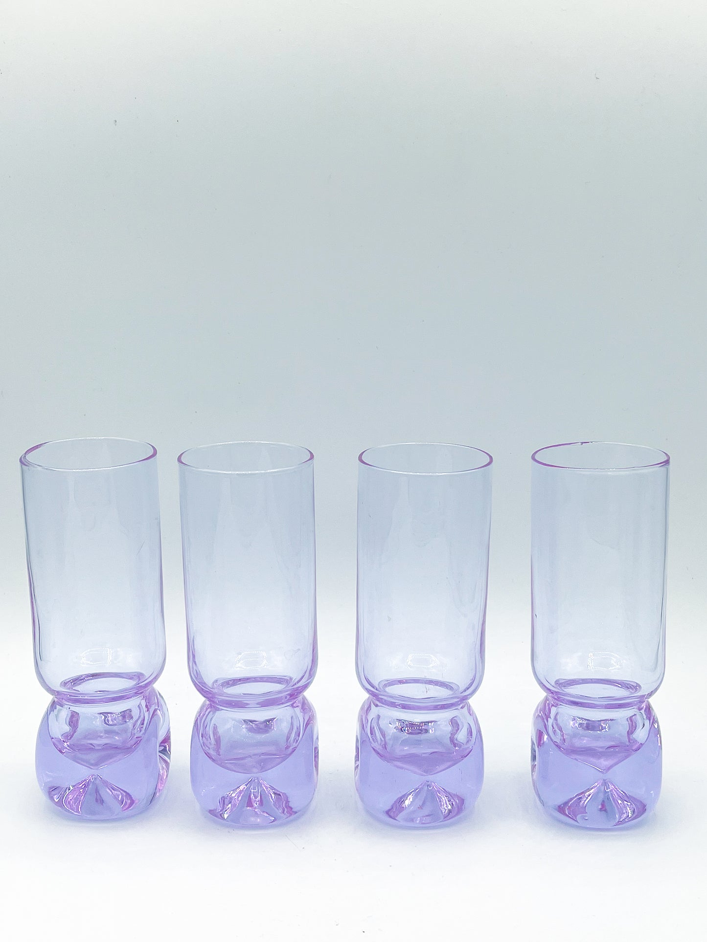 1970s Alexandrite Glasses – Hand-Blown Cocktail Set of 4