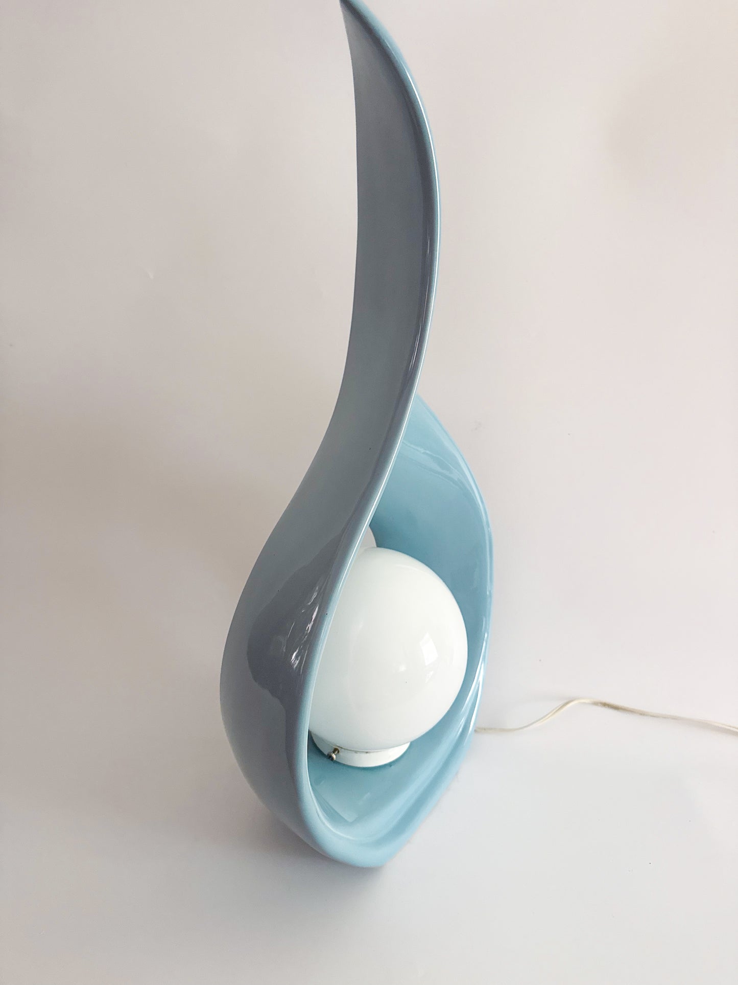 Sculptural Teardrop Table Lamp – Sky Light Blue – 1980s Postmodern Style