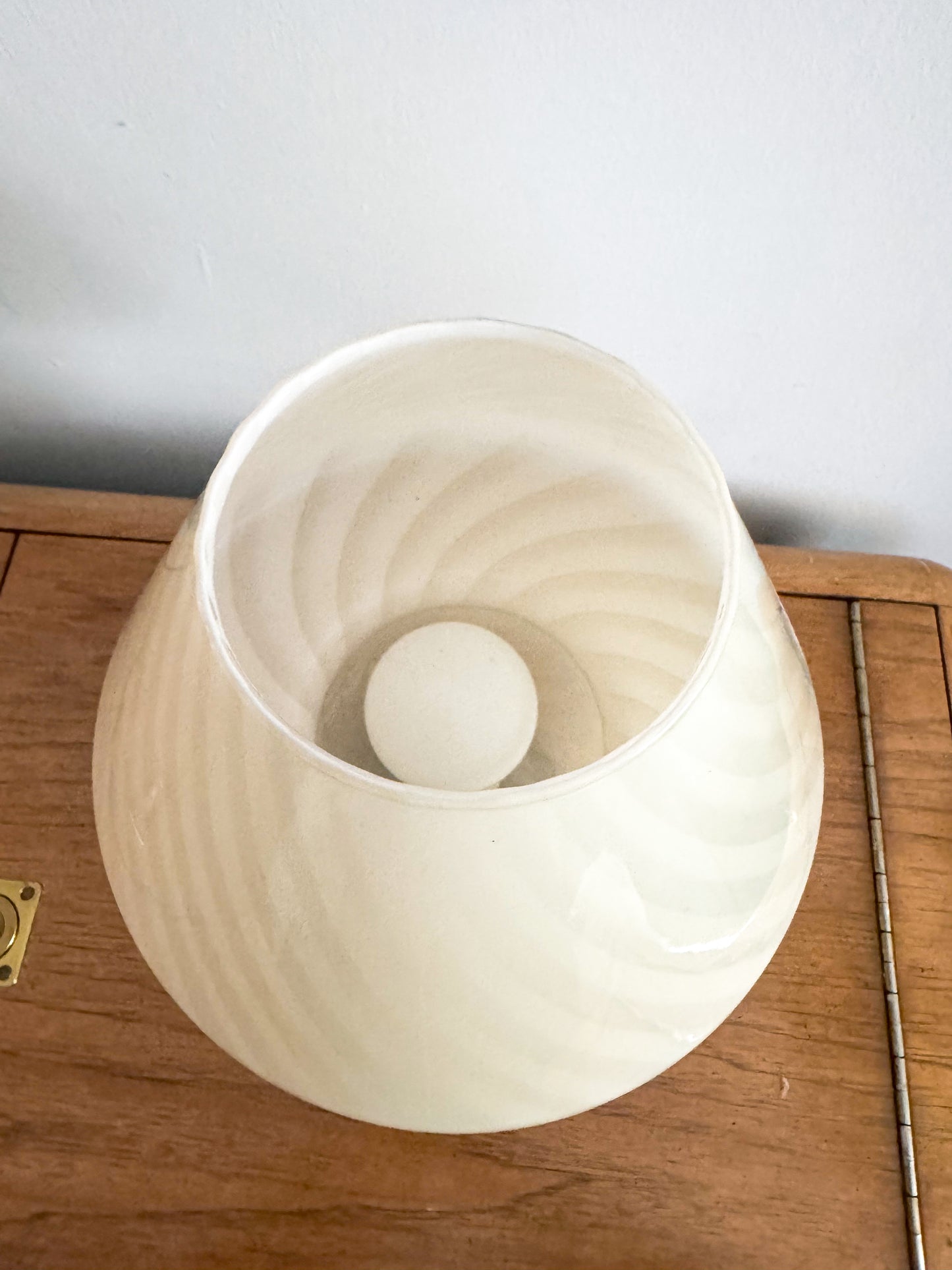 Medium Murano Lamp Butter Light Yellow Murano Vintage Swirl Glass Italian