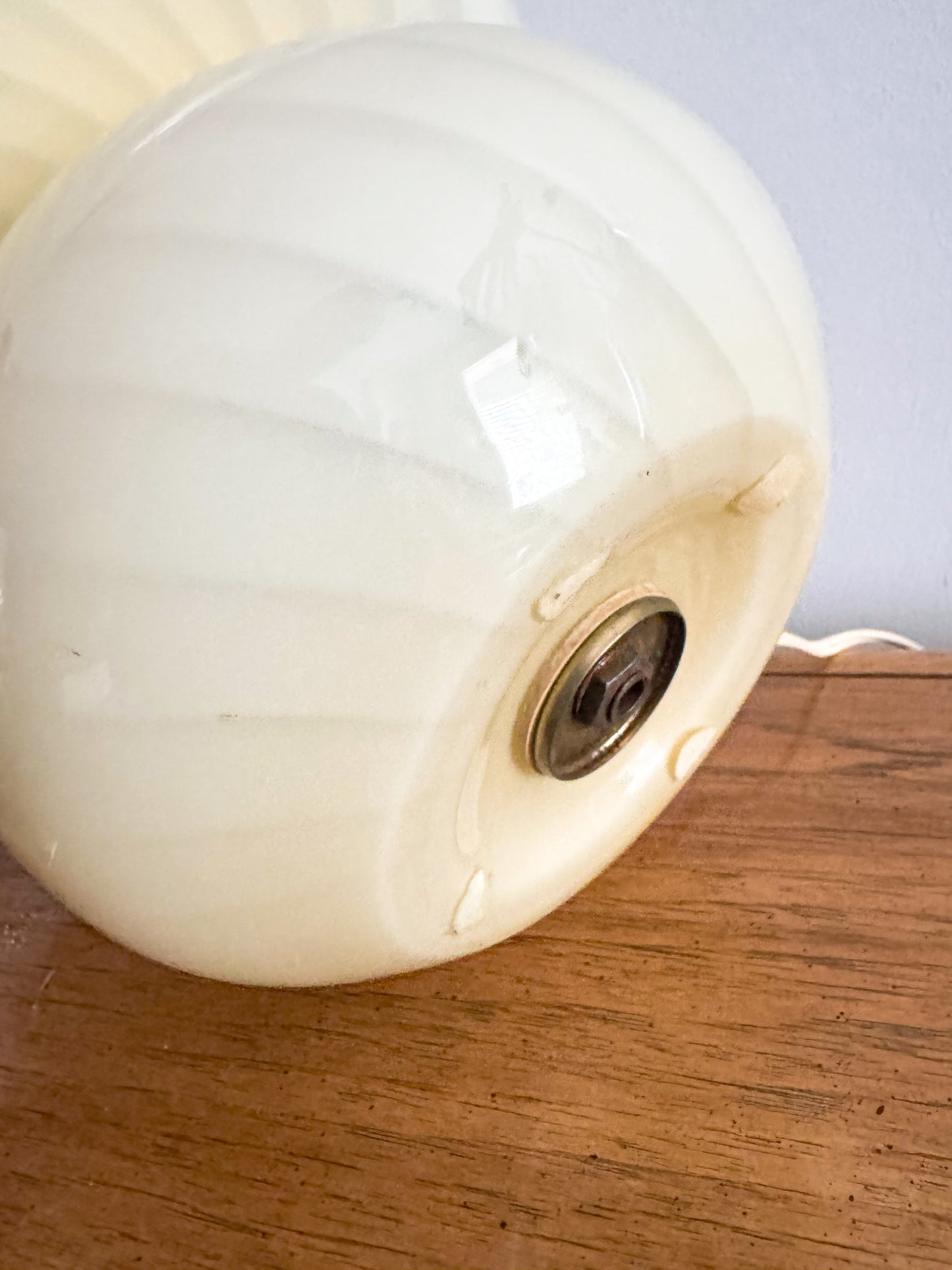 Medium Murano Lamp Butter Light Yellow Murano Vintage Swirl Glass Italian
