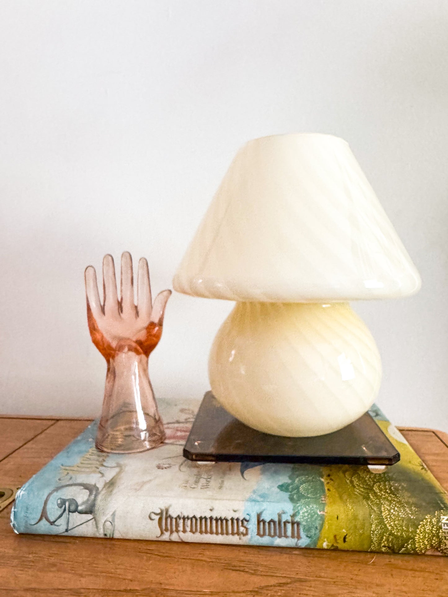 Medium Murano Lamp Butter Light Yellow Murano Vintage Swirl Glass Italian