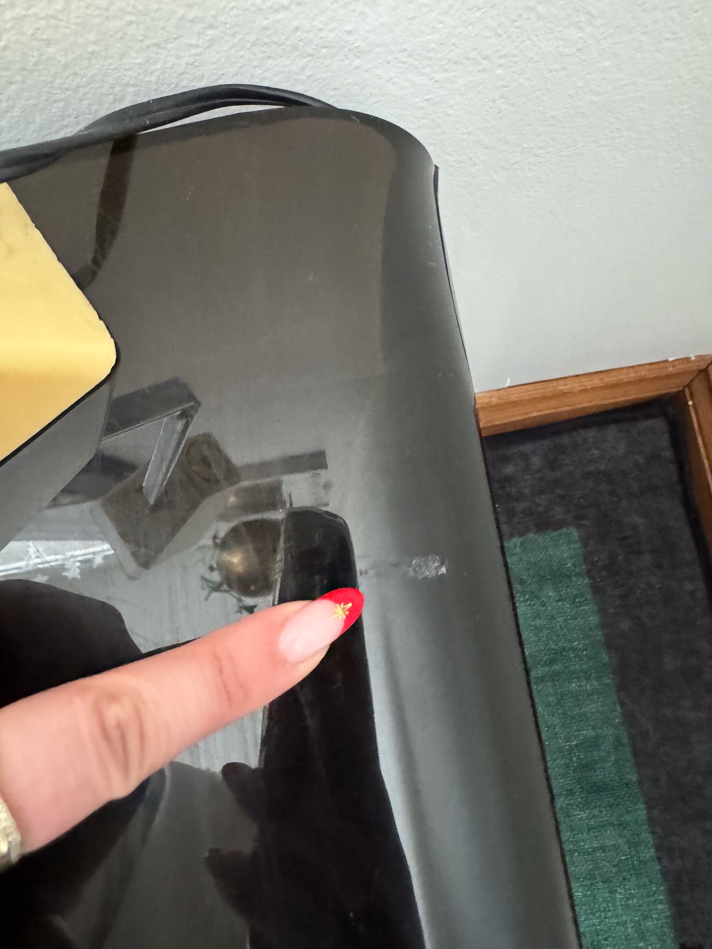 Vintage Acrylic Lucite Dark Chocolate Side Waterfall Table with Brass Wheels – Mid-Century Modern Furniture