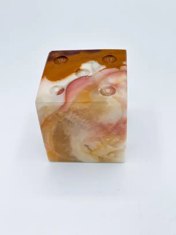 Green-Red Onyx Dice Pen Holder