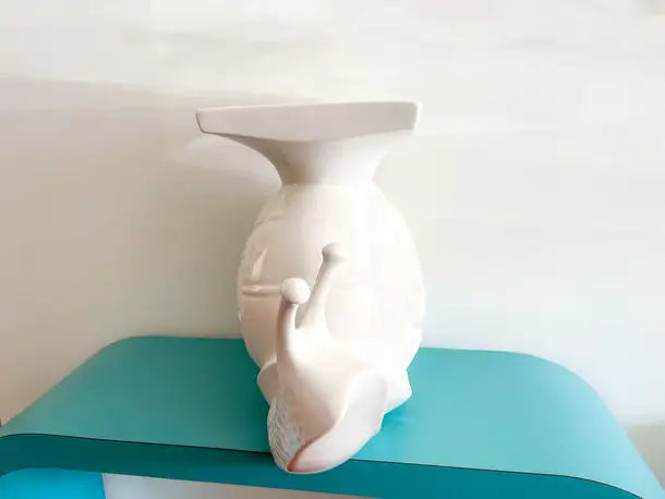 Ceramic White Snail Table Stand