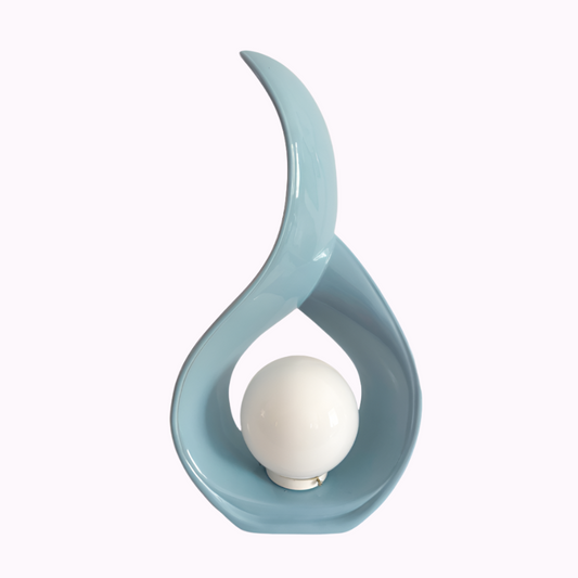 Sculptural Teardrop Table Lamp – Sky Light Blue – 1980s Postmodern Style
