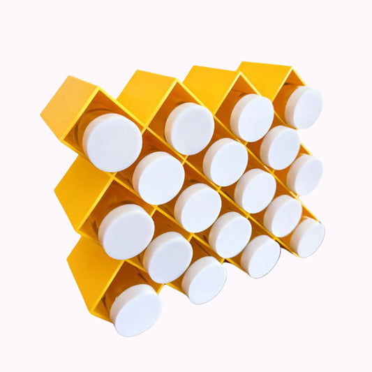 1980s Copco Postmodern Memphis Yellow Hanging Spice Rack New Old Stock Original