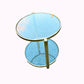 Vintage Brass Side Table Gold Glass