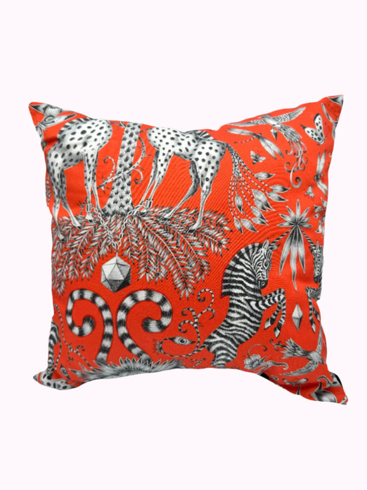 Animal Safari and Black Velvet Pillow