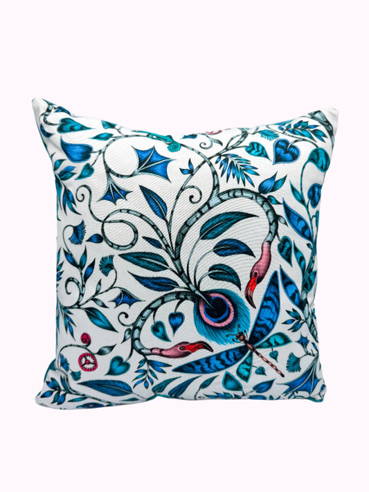 Blue Details & Light Blue Velvet Pillow