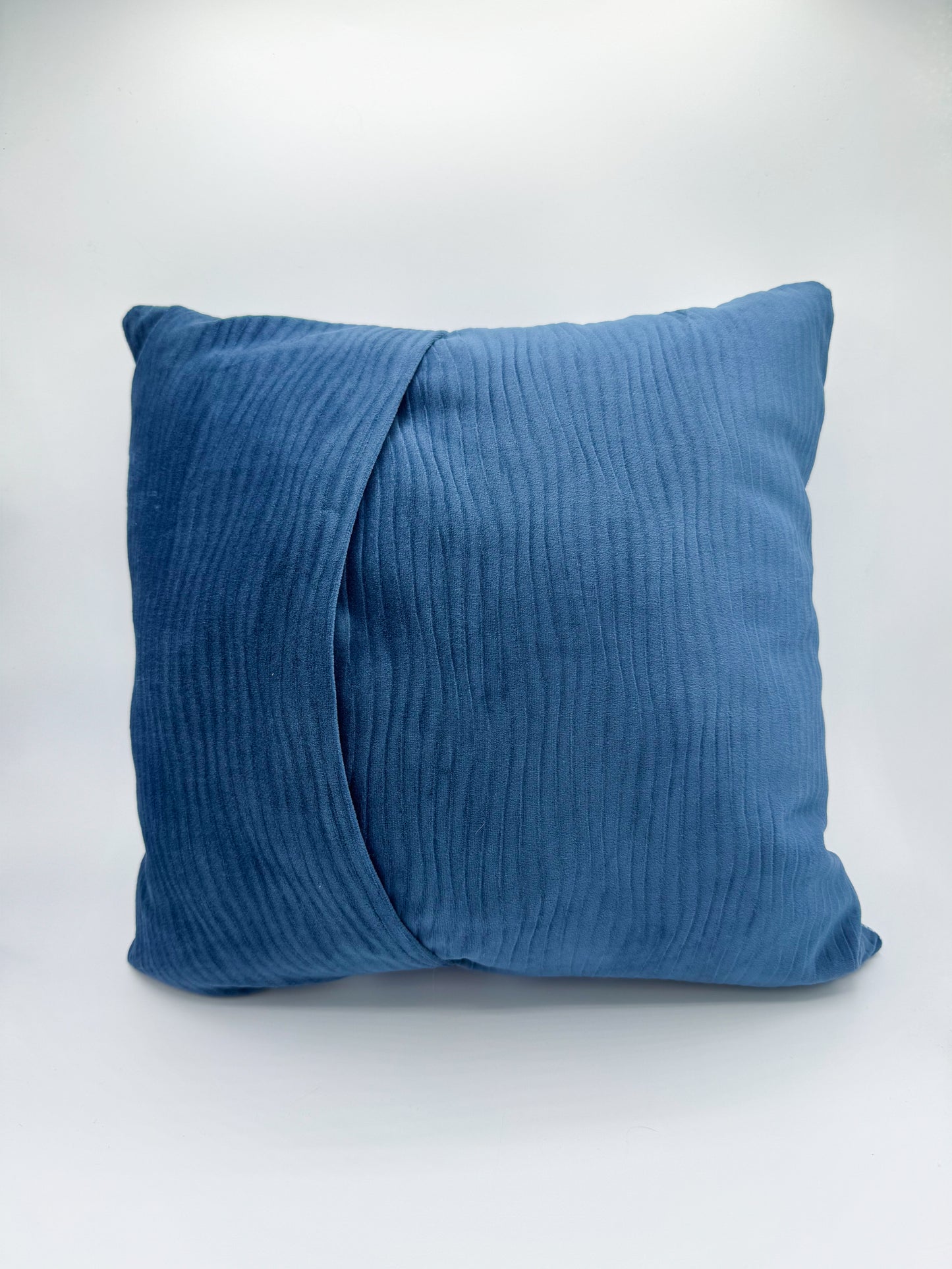 Blue Ink Lion & Blue Velvet Pillow