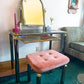 Vintage Chrome and Brass Vanity with Stool Set  – 1980s