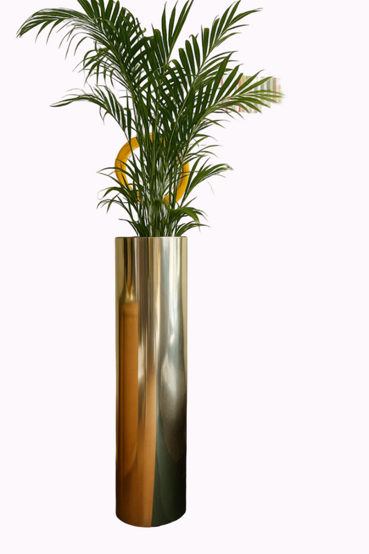 Vintage Heavy Chrome Planter with Insert – Statement Piece