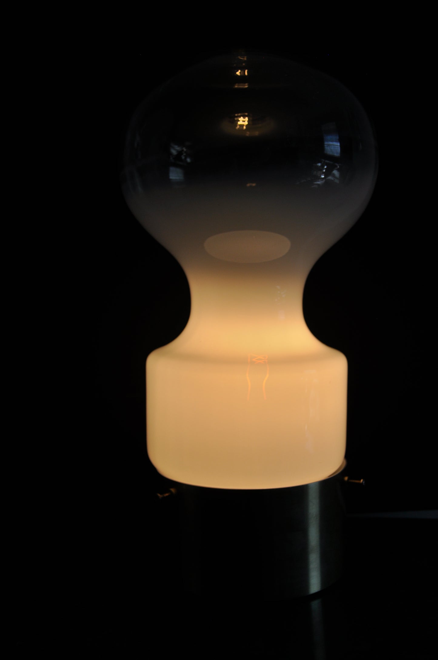 1970s RAAK Amsterdam Ombre Glass Table Lamp with Brushed Gold Base