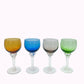 Vintage Twisted Stem Jewel-Toned Wine Glasses – Set of 4