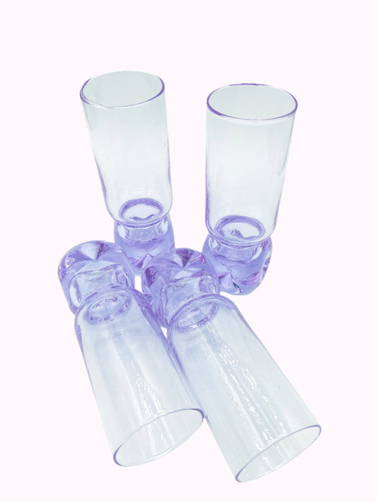 1970s Alexandrite Glasses – Hand-Blown Cocktail Set of 4