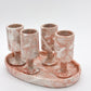 Pink Marble Barware Set Shot Glasses and Tray