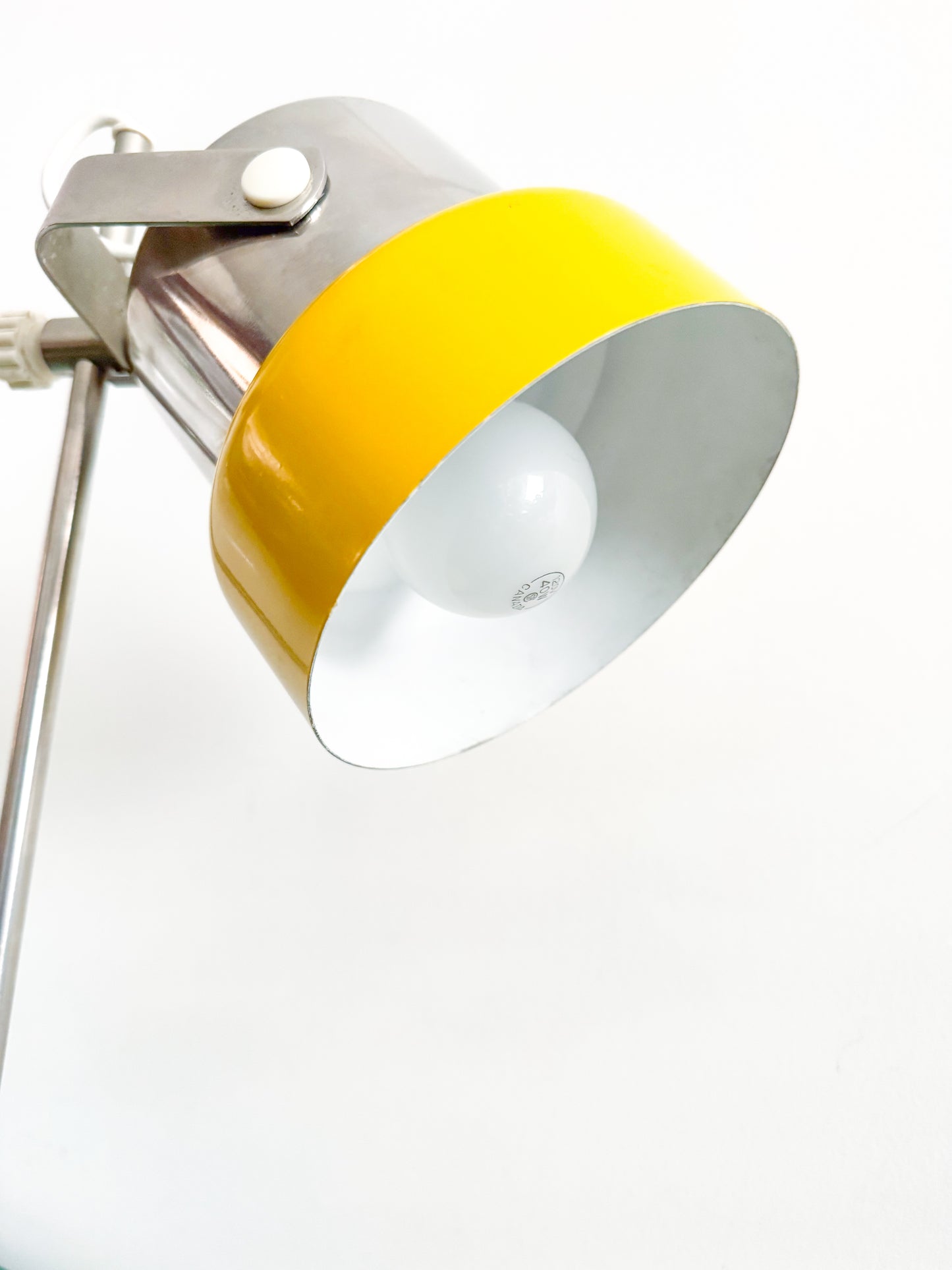 VEB Narva Adjustable Desk Lamp, East Germany, Yellow Chrome 1970s