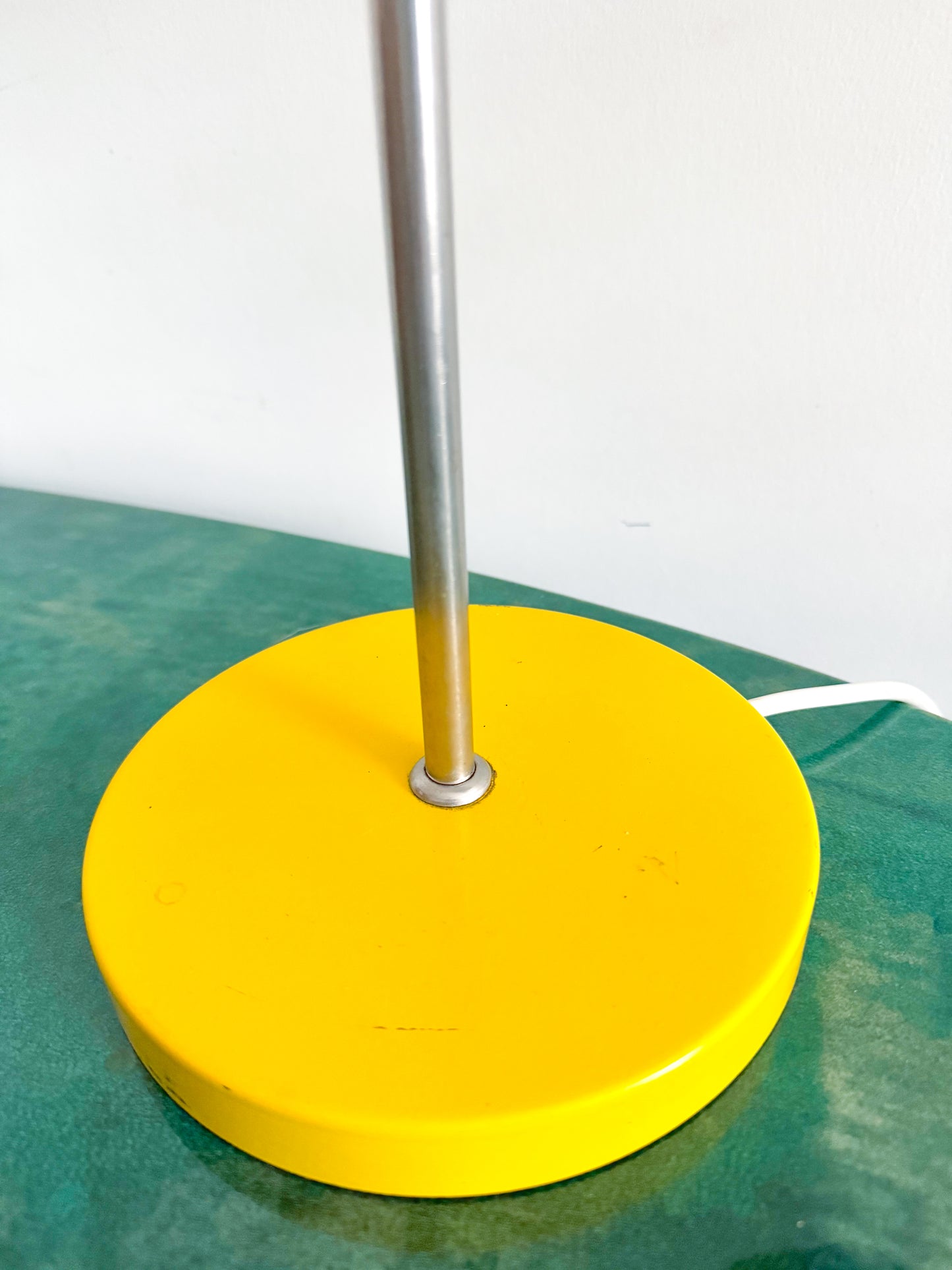 VEB Narva Adjustable Desk Lamp, East Germany, Yellow Chrome 1970s