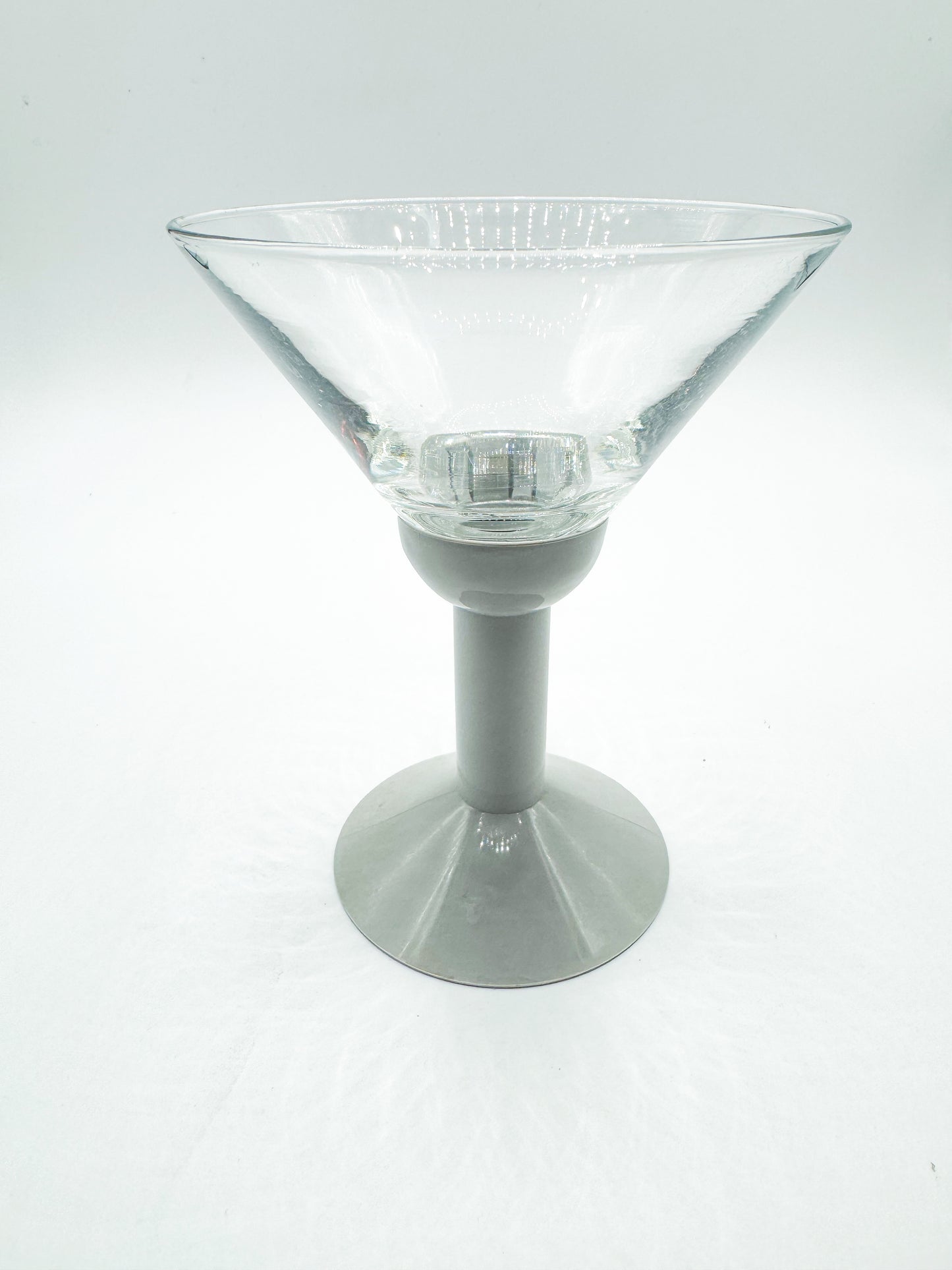 Set of 4 Vintage 1980s Bodum Oktett Grey Martini Glasses with Grey Plastic Bases