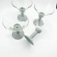 Set of 4 Vintage 1980s Bodum Oktett Grey Martini Glasses with Grey Plastic Bases