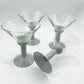Set of 4 Vintage 1980s Bodum Oktett Grey Martini Glasses with Grey Plastic Bases