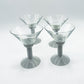 Set of 4 Vintage 1980s Bodum Oktett Grey Martini Glasses with Grey Plastic Bases