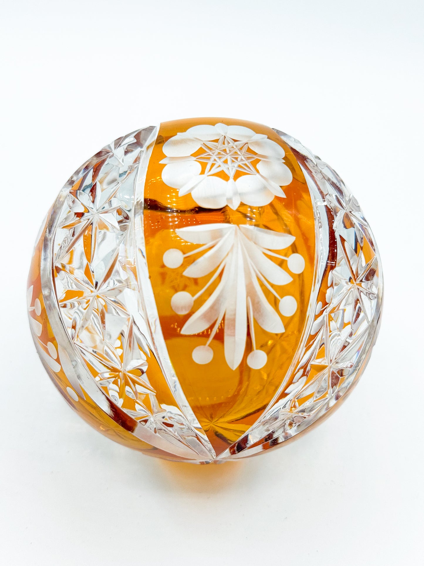 Bohemian Crystal-Cut Sphere Ashtray