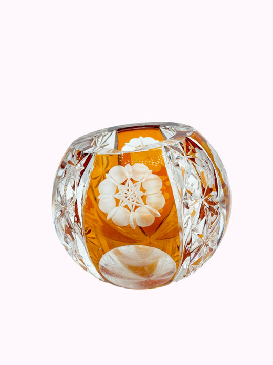 Bohemian Crystal-Cut Sphere Ashtray