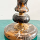Pair of Black Marble and Brass Candelabra, Brecciated Stone Mid Century