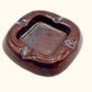 1970s Italian Chunky Brown Ceramic Ashtray with Iridescent Glaze