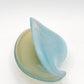 Murano Opalescent Blue Amber Shell Clam Glass Bowl Mid Century