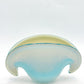 Murano Opalescent Blue Amber Shell Clam Glass Bowl Mid Century