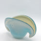 Murano Opalescent Blue Amber Shell Clam Glass Bowl Mid Century
