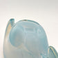 Murano Opalescent Blue Amber Shell Clam Glass Bowl Mid Century