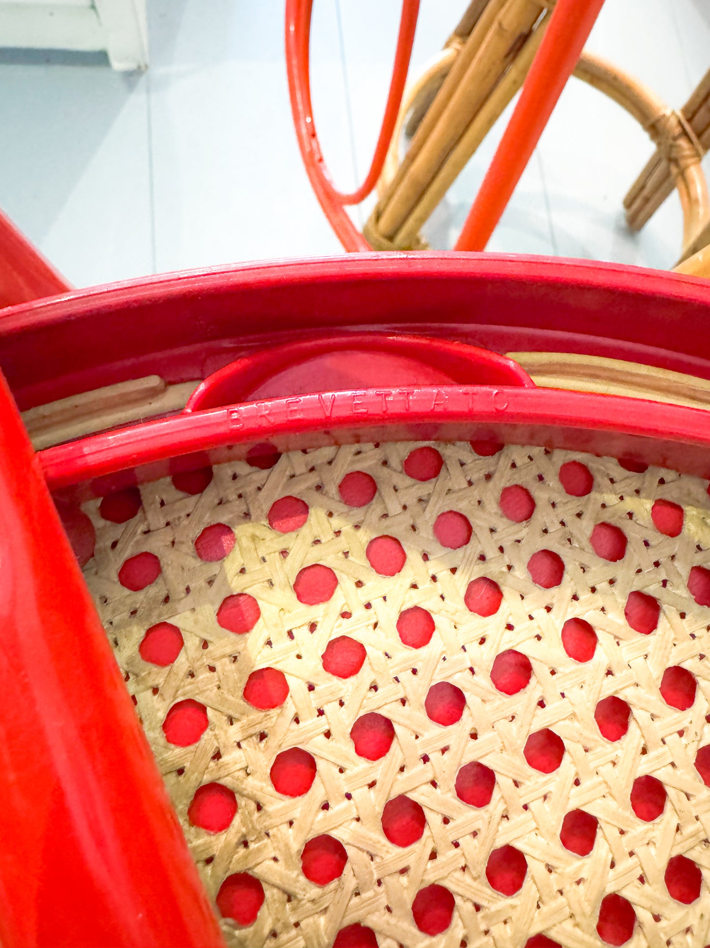 Pair of Italian Red Bistro Chairs, 1990s