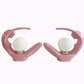 Art Deco Lady Lamps – Pink Ceramic Pair – 1980s Sculptural Lighting