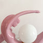 Art Deco Lady Lamps – Pink Ceramic Pair – 1980s Sculptural Lighting