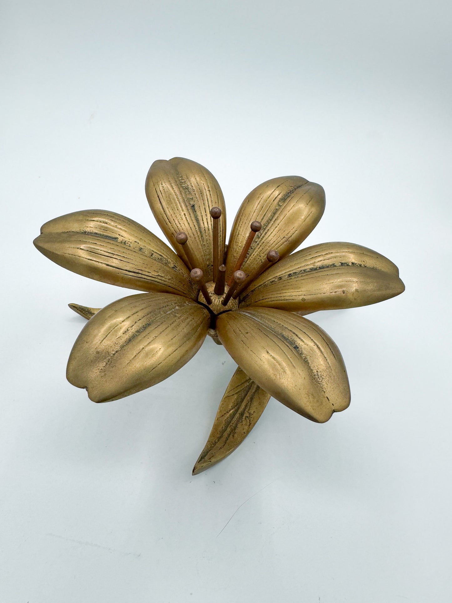 Vintage Floral Brass Ashtray