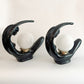 Art Deco Moon Lady Lamps 80s  – Black x2