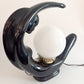 Art Deco Moon Lady Lamps 80s  – Black x2