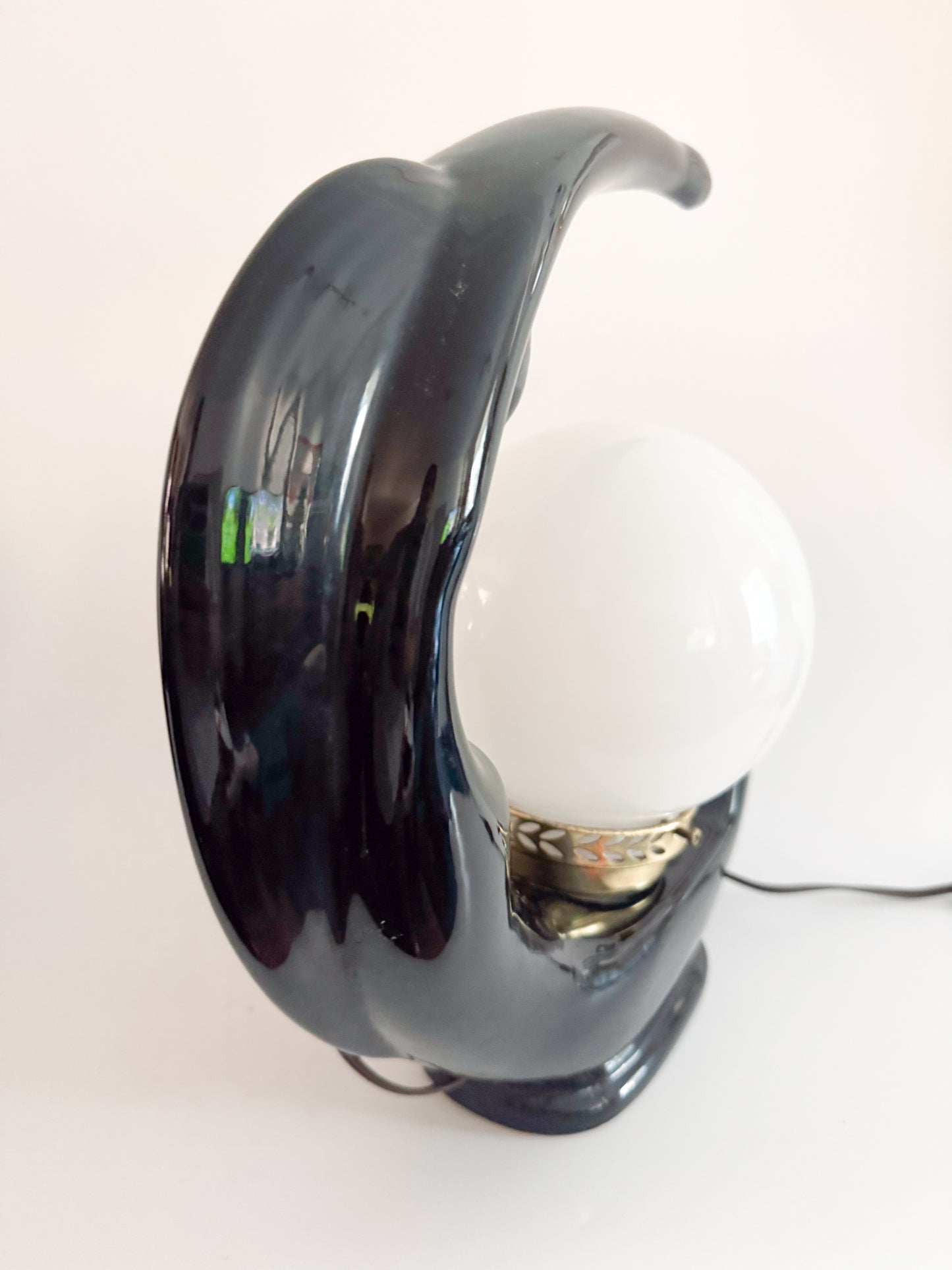 Art Deco Moon Lady Lamps 80s  – Black x2