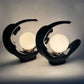 Art Deco Moon Lady Lamps 80s  – Black x2
