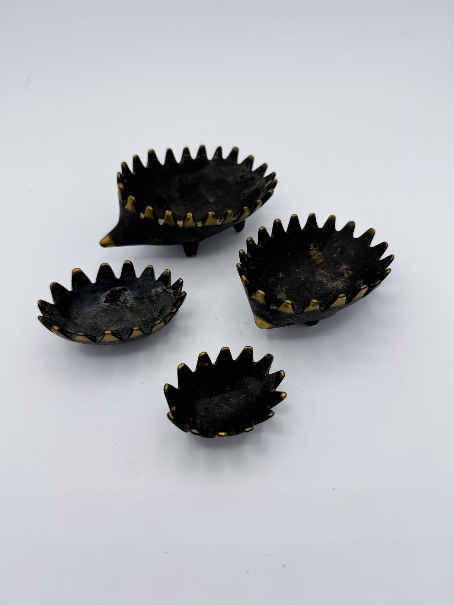 Brass Walter Bosse Hedgehog Ashtray