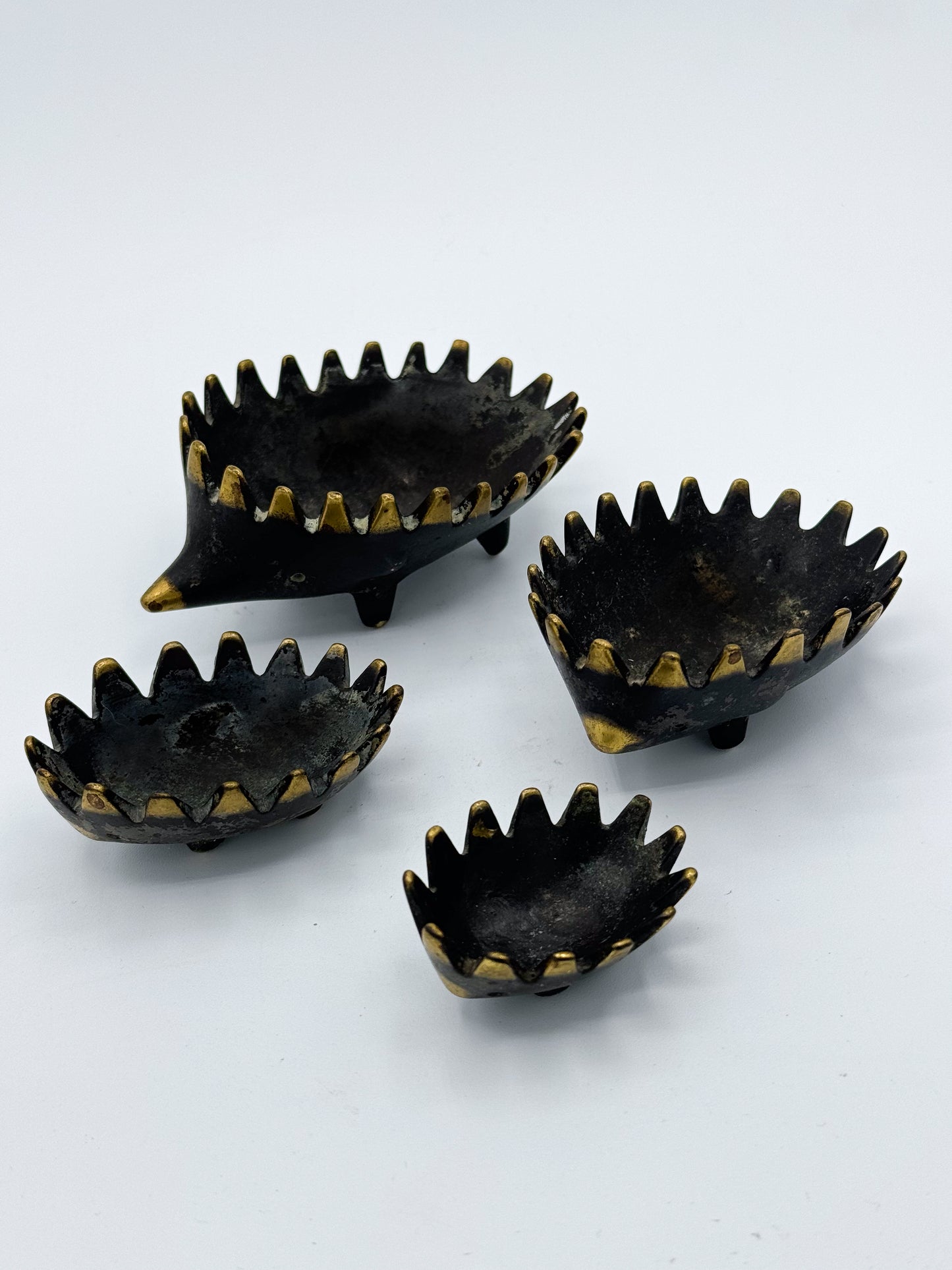 Brass Walter Bosse Hedgehog Ashtray