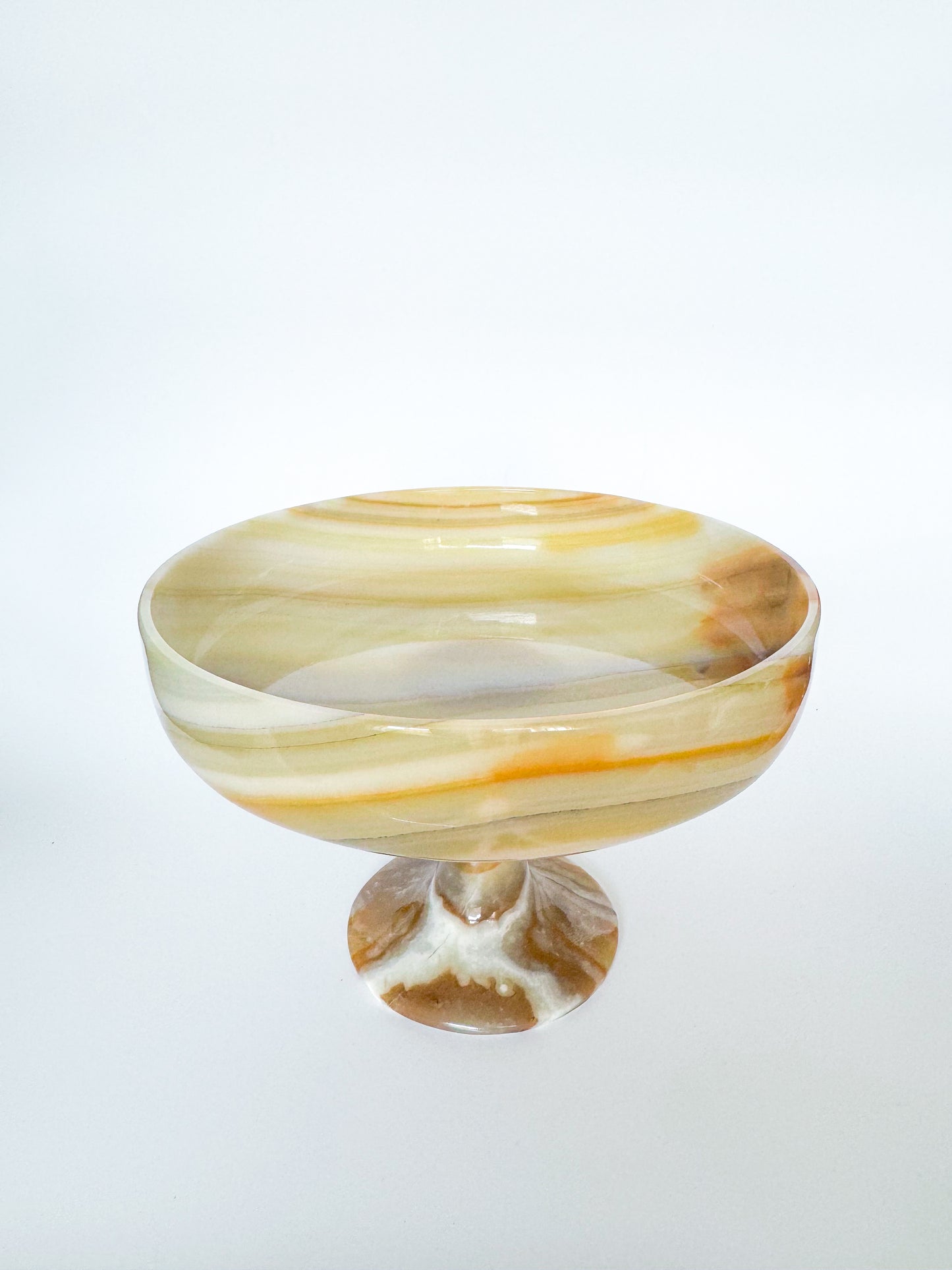 Onyx Stone Fruit Pedestal Bowl