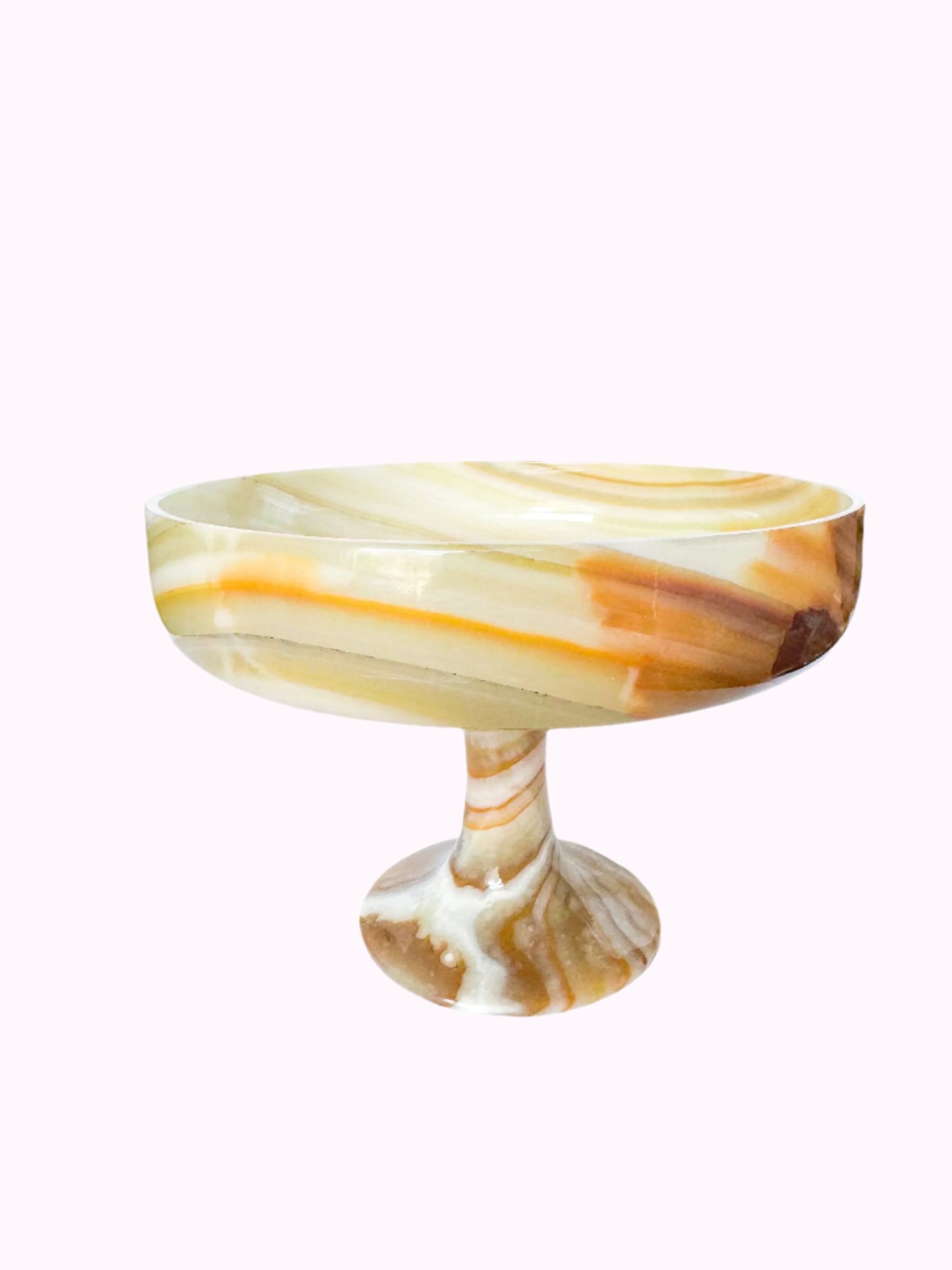 Onyx Stone Fruit Pedestal Bowl