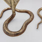 Pair of Vintage Brass Cobra Snake Candle Holders – Hand-Etched Revival Style