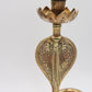 Pair of Vintage Brass Cobra Snake Candle Holders – Hand-Etched Revival Style